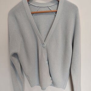 Lululemon light blue Merino wool Blend slouchy cardigan, Size 6